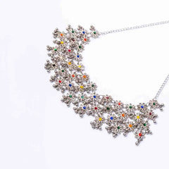 Floral Colourful Oxidised Necklace