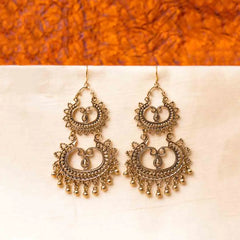 Antique Gold Chandbali Earrings