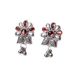 Oxidised Small Flower Studs