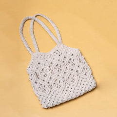 Macrame White Shoulder Bag