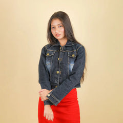 Black Crop Denim Jacket