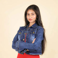 Blue Crop Denim Jacket