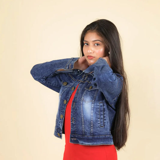 Blue Crop Denim Jacket