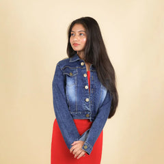 Blue Crop Denim Jacket