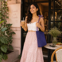 Navy Blue Knot Tote Bag