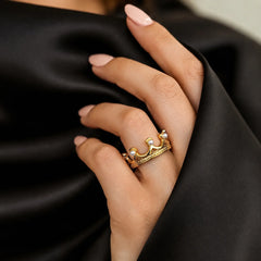 Mini Tiara Band Ring - 18K Gold Plated