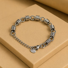 Twisted Coil Link Bracelet - Silver 925