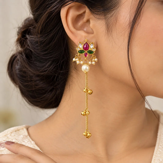 Royal Lotus Cascade Earrings