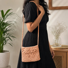 Blush Knot Macrame Bag