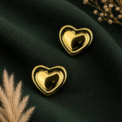 Valentina Chunky Heart Earrings - 18K Gold Plated
