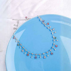Colorful Butterfly Crystal Charm Necklace