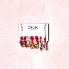 Set Of 3 Golden Red Hoops Earring Combo