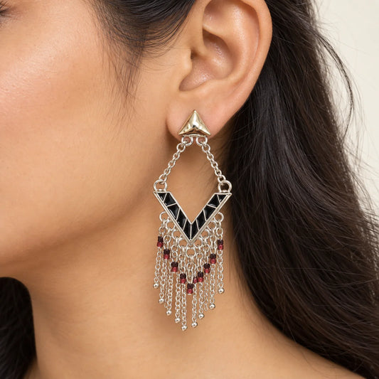 Ruby Boho Chain Dangle Earrings