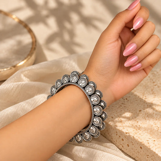 Oxidised Vintage Coin Bangles