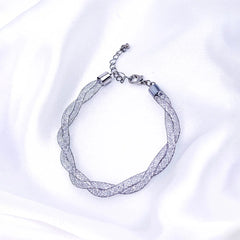 Metallic Fishnet Crystalline Bracelet