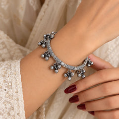 Silver Ghungroo Charm Bracelet