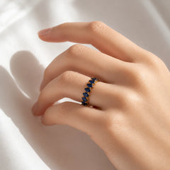 Marquise Blue Crystal Ring - 18K Gold Plated
