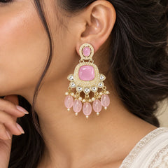 Pink Quartz Dangle Earrings