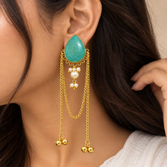Turquoise Teardrop Cascade Earrings