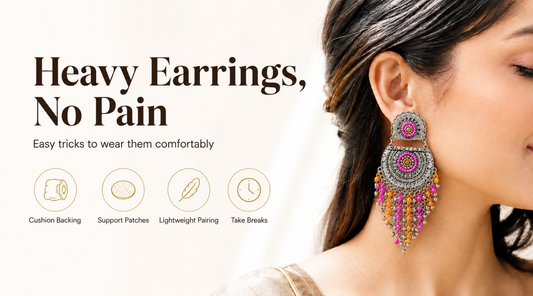 how-to-wear-heavy-earrings-without-pain