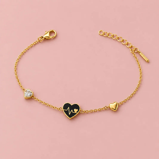 Noir Heart Link Bracelet