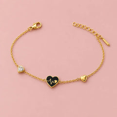 Noir Heart Link Bracelet
