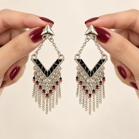 Ruby Boho Chain Dangle Earrings
