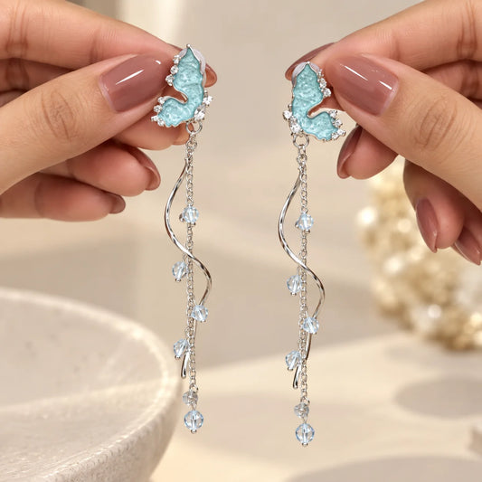 Turquoise Monarch Dangle Earrings
