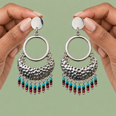 Silver Boho Dangle Earrings