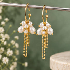 Pearl Cluster Hoops