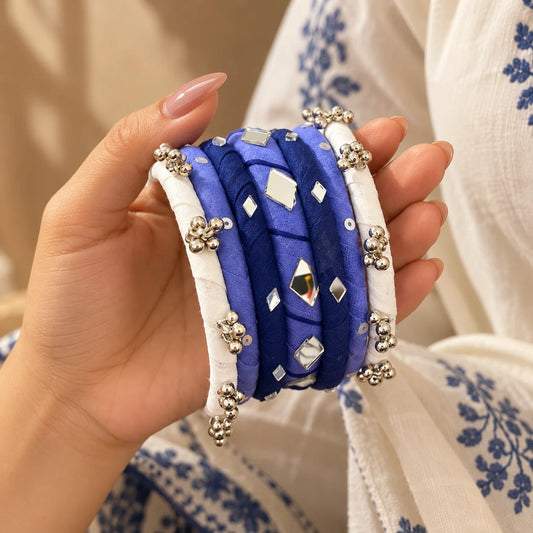 Lavender and White Luxe Bangle Set