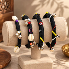 Midnight Boho Shell Bangle Set