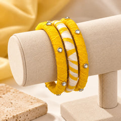 Yellow Stripe Bangles Set