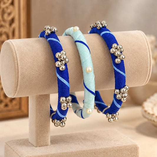 Blue Bliss Ghungroo Bangle Set