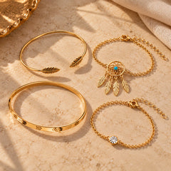 Golden Dreamcatcher Bracelet Combo