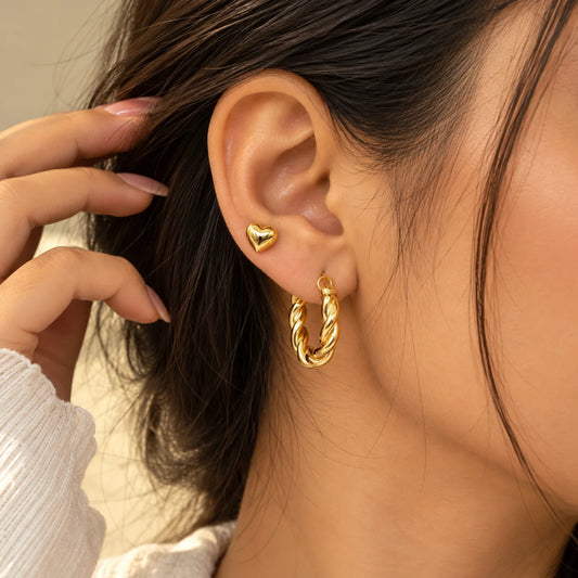 Set of 6 Classic Gold Hoop & Stud Combo