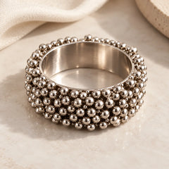 Oxidised Silver Beaded Bangles