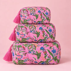 Blush Garden Floral Pouch Set