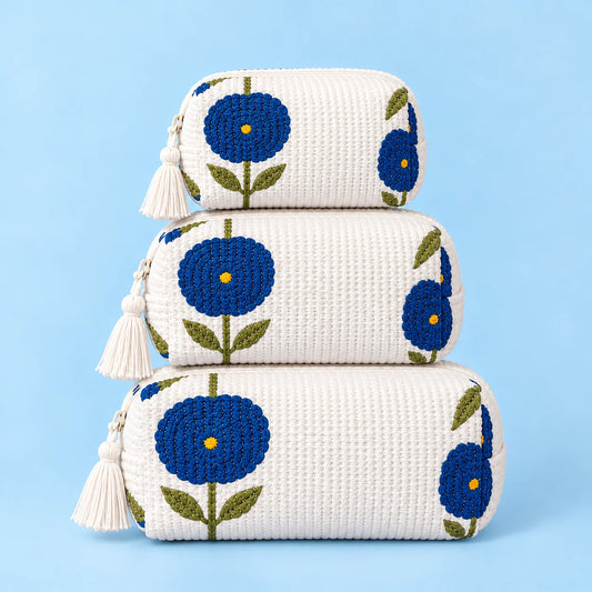 Blue Blossom Pouch Set