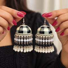 Checkered Meenakari Jhumkas