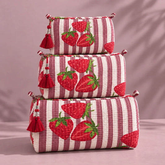 Red Strawberry Pouch Set