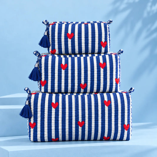 Sweetheart Striped Pouch