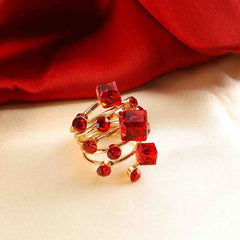 Golden Studded Cocktail Ring