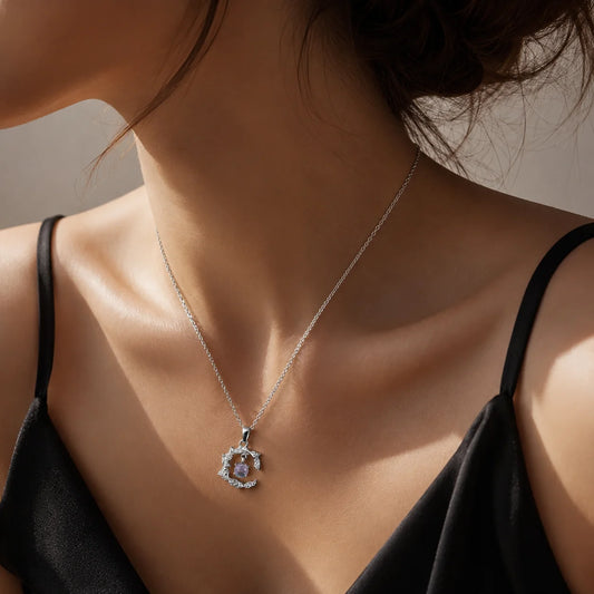 Luna Lavender Charm Necklace