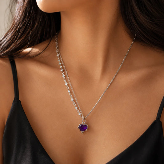 Twilight Crystal  Heart Necklace