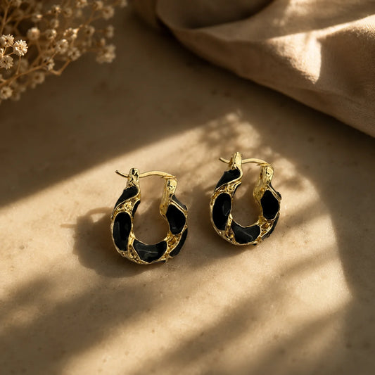 Midnight Mosaic Hoop Earrings