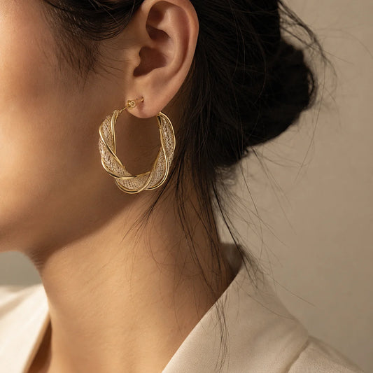 Aurora Twisted Hoop Earrings