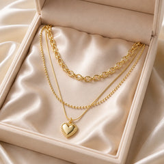 Multi-Layer Heart Pendant Necklace