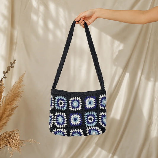 Indigo Azure Crochet Sling Bag