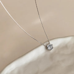 Silver Minimal Pendant Chain Necklace - Silver 925